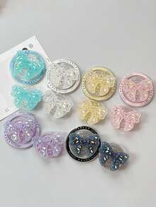 1 Magnetic Glitter Glitter Crystal Bow Mobile Phone Sliding Bracket, Girlish Style Retractable Bracket, A Thoughtful Gift For Girlfriends, Girlfriends, Family, And Colleagues - Multicolor - View 2