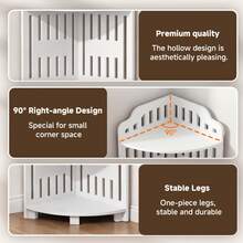 Senmeo 5-Tier 43.31 Inch Waterproof PVC Corner Storage Shelf, Scandinavian Style Organizer For Bathroom/Kitchen/Living Room – 30lbs Capacity - White - View 10