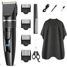 ShenFire Cortadora de pelo para hombres, cortadora de pelo profesional con pantalla LCD, recortadora de barba inalámbrica, set recargable de cortadora de pelo con 4 guías de peine - Negro - Ver 15