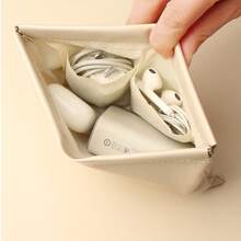 1pc Data Cable Organizer Bag, Auto-Close Portable Pouch For Earphones, Chargers, Power Banks, Cosmetics Samples - Multicolor - View 4