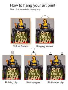 1pc Unframed,Sit Like A Lady | Fashion Poster | Retro Style Woman Art | Bold Pop Art Print | Empowering Female Art | Contemporary Girl Power Art - Letter a - View 5