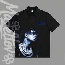 Matuê Short-Sleeve Polo Shirt, 100% Cotton - Negro - Ver 2