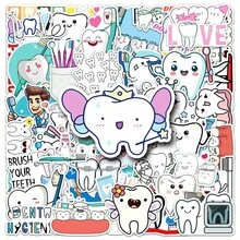50 pièces Autocollants de protection des dents, convenant pour ordinateur portable, bouteille d'eau, guitare, vélo, voiture, , bagage, planche à roulettes, graffiti, autocollants mignons, meilleur cadeau pour les adolescents et les jeunes adultes, fournitures de scrapbooking - Prenez bien soin de vos dents-1141 - Voir 8