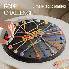 Tecforood 1 Set Rope Challenge Puzzle Game, Brain Teaser Logic Toy, Rope & Ring Puzzle, Desktop Family Party Game For Logical Thinking, Parent-Child Game, Back To School, Christmas Gift - Multicolor - View 11