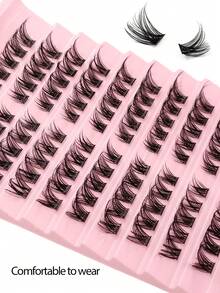 Asiteo 100根单根假睫毛，D卷翘蓬松柔软轻盈簇状假睫毛，打造自然妆效，适合初学者进行眼部嫁接 - D - 查看 2