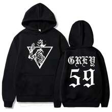 G59 Skeleton  Hip Hop  Music Unisex Pullover Casual Comfortable Soft Print Autumn Fleece HoodiesSweatshirts - màu đen - Xem 3