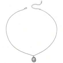 1pc Exquisite & Fashionable Women's Copper High-Color Retention Embossed Floral Necklace, Delicate Women Necklace - A - View 12