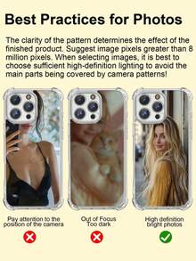 1pc Customizable Phone Case, Text Phone Case, Compatible With Samsung S24 Ultra/S25 Ultra And IPhone17 ProMax/16/15/14 Plus/13 Pro/12 Pro Max/11/7P/XS/XR, Made Of Transparent TPU Material, Scratch-Resistant, Fingerprint-Proof, Personalized Design With Letter Name, Heart Pattern, Suitable For Individual, Holiday, Couple, Family, Friend, Spouse, Sister, Birthday, Anniversary Gift - Clear - View 10