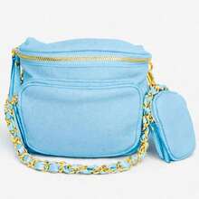 Bolsa Compacta Feminina com Design Elegante e Organização Inteligente - azul claro - Visão 3