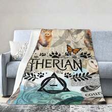Original Therian Artwork Personalized An Ultra-Soft Micro Fleece Blanket - 黑色 - 查看 1