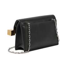 PU Leather Clutch Bag For Women Versatile Folding Evening Purse Metal Decoration Crossbody For Banquet Party - 黑色 - 查看 5