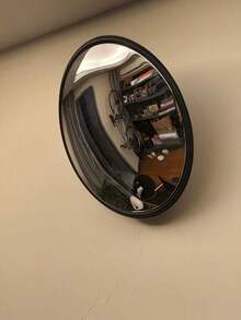 1pc Elegant Art Deco Round Convex Wide-Angle Mirror - Wall-Mounted Decorative Mirror With All-Plastic Frame &Bedroom Living Room, No Electricity Needed, Featherless, Horizontal Orientation, Modern Home Decor, Room Living Decor - Multicolor - View 7