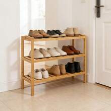 3/4/5 Tier Bamboo Shoe Rack / Entryway Breathable Storage Shelf / Multi-Function Wooden Display Rack - Multicolor - View 5