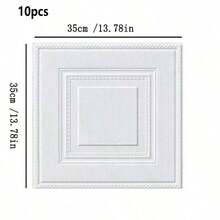 10/20/30pcs 3D Stereo Wall Stickers Decor For Bedroom, Headboard, Living Room, TV Background, Waterproof, Warm, Self-Adhesive Wall Paper - Grid - View 14
