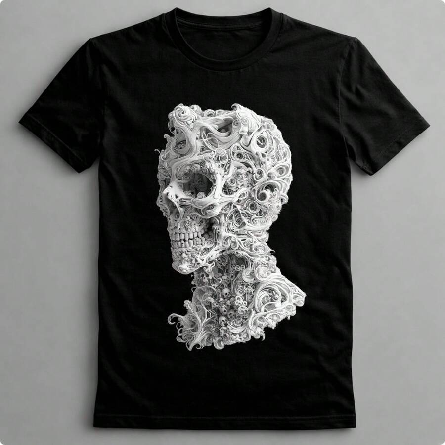 Suffix Skull T-Shirt Premium Shirt 100% Cotton Promotional Price Men's Women's Casual T-Shirt Streetwear - 最黑暗的16 - 查看 1