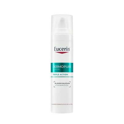  Eucerin DERMOPURE CLINICAL Triple Action 40ml - Gesichtsbehandlung für zu Unreinheiten neigende Haut, reduziert Flecken, verhindert Ausbrüche - leichte Textur ✅ Lieferung 24/72h nach Spanien (Festland) | Beauty Explotion | Ihr Schönheits- und Make-up-Geschäft - Entfalten Sie Ihre beste Version.