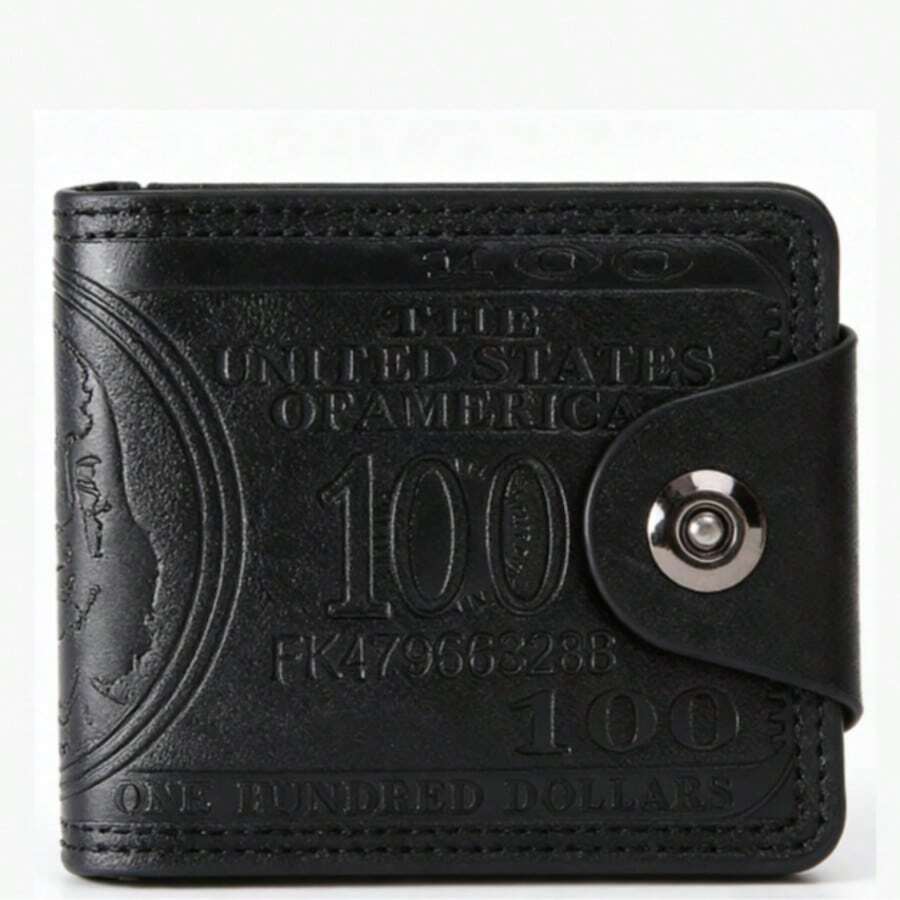 1pc Men US $100 Dollar Bill Leather Bifold Card Holder Wallet Handbag Purse, Leisure Business Style, Wear-Resistant PU Leather, Best Gifts For Friend, Boyfriend, Husband And FatherLarge Capacity Multi-Card Slots,Graduation Gift,Father's Day GiftBirthday Gift,Business Casual Style,Coin Purse
