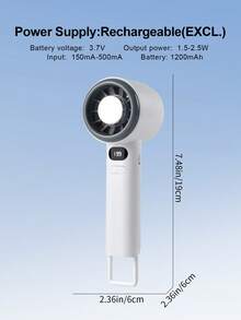 AOYI 1个可充电数字显示便携式手持199档可调速迷你USB充电风扇 - 多色 - 查看 9