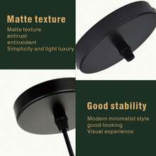 1PC 10cm/12cm Industrial Rewind Ceiling Canopy Kit, Single Hole Extra Depth And Width Ceiling Plate For Pendant Light Or Chandelier - Black - View 4