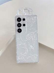 1pc Fashionable Creative Summer Ocean Line Sea Turtle Whale Star Letter Pattern Transparent Soft TPU Phone Case, Anti-Fall Anti-Scratch Anti-Fingerprint, Camera Lens Protection Suitable For Samsung, Nothing, Pixel, - Multicolor - View 4