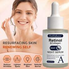 视黄醇精华液，柔滑面部精油，针对黑斑、老年斑和细纹，玻尿酸敏感肌护理面部精华 - Retinol - 查看 5