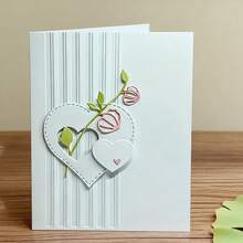 Troqueles creativos con diseños de amor y flores, plantillas para hacer manualidades de scrapbooking, álbumes y estampado en relieve, herramientas para hacer tarjetas de felicitación, recortes de papel para manualidades, plantillas de troquelado para hacer tarjetas de regalo. - plata - Ver 1