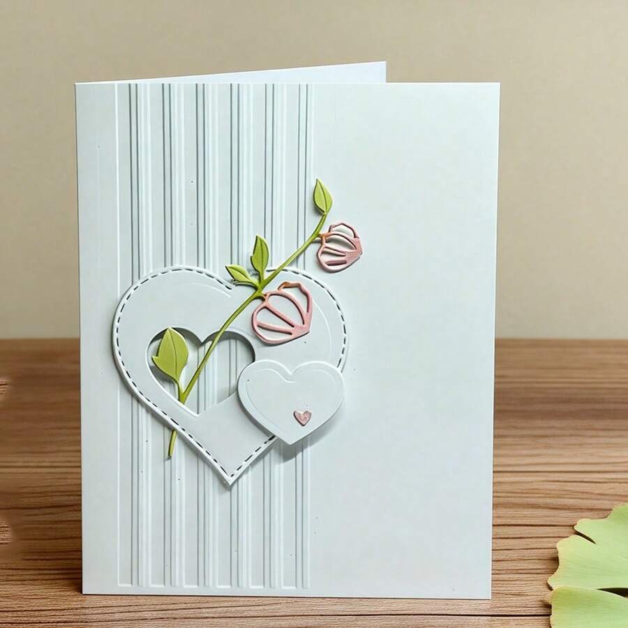 Troqueles creativos con diseños de amor y flores, plantillas para hacer manualidades de scrapbooking, álbumes y estampado en relieve, herramientas para hacer tarjetas de felicitación, recortes de papel para manualidades, plantillas de troquelado para hacer tarjetas de regalo. - plata - Ver 1