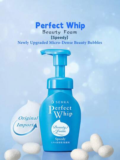 Shiseido SENKA Perfect Cleansing Foam, 150ml, Dual-Effect Hyaluronic Acid & Silk Protein Facial Cleanser, Micro-Fine Creamy Foam, Deep Pore Cleansing, Long-Lasting Hydration, Gentle Exfoliation, Leaves Skin Smooth & Refined, Suitable For All Skin Types, Daily Cleansing Essential, Enriched With Silk Protein & Vitamin E, Imported, Unisex, Travel Essential, Skincare Must-Have, Single Bottle