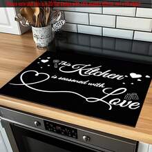 (Hot Selling!!) 1pc 2D Flat Stove Protector Mat And Heat Resistant Non-Slip Rubber Stove Pad Suitable For Induction Cooktop, Glass Stove And Multi-Purpose Scratch-Resistant Mat, Best Choice For Oven, Washing Machine, Dryer And Kitchen Decor. - Multicolor - View 15