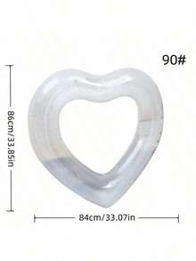 1pc White Heart-Shaped Swim Ring, Suitable For Beach Photography, Swimming Pool Toy - Multicolor - View 7