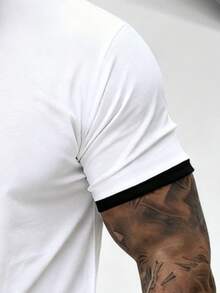 Camiseta de manga corta con cuello redondo clásica para hombre GRDR, minimalista y versátil para el transporte - Blanco - Ver 7