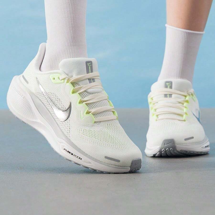 Nike Women's Air Zoom Pegasus 41 Running Shoes, Lightweight Breathable Athletic Casual Sneakers FD2723-114 - Sail White/slightly Yellowish Green - View 1