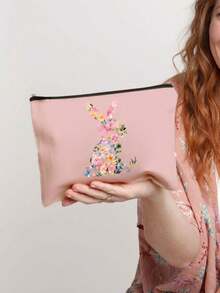 [Bolsa de almacenamiento con temática de Pascua] Bolsa de maquillaje con un lindo patrón de conejo impreso, bolsa de almacenamiento de gran capacidad, bolsa de maquillaje de uso diario, bolsa de almacenamiento multifuncional, bolsa de viaje ligera, regalo exquisito, recuerdo de viaje para amigos, bolsa de almacenamiento de viaje esencial, adecuada para ir y volver del trabajo, regreso a la escuela, regalos del Día de San Valentín, conejito de Pascua floral, regalo del Día de la Independencia - Multicolor - Ver 15