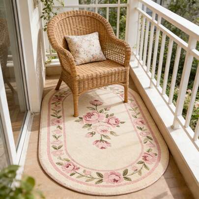 1 件古典玫瑰软边地毯，质地细腻，可机洗，适用于各种家居场景、日常生活或节日装饰，也是节日礼物之选，适合全家使用，健康、实用且美观，是一款装饰性地毯。