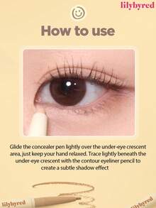 lilybyred Korean Style Eyeliner Pencil, Double-Ended Eyeliner & Highlighter Pencil, 2mm Flat Tip + 3mm Round Tip, Eyeliner Gel Pencil, Tin Tip Design, Easy To Use, Smooth & Vivid Color, Waterproof & Sweat-Proof, Korean Makeup - 01 Smile Smile - 查看 7