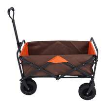 Folding Hand Cart with Swivel Wheels 100l 100 Kg Load Capacity for Children, Camping, Moving, Travel, Pets - Marrón - Ver 4