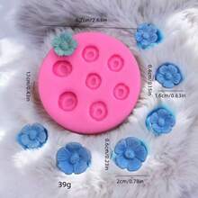 10 piezas Molde de silicona de mini flores de cerezo, molde de silicona para decoración de yeso DIY - rosa - Ver 12
