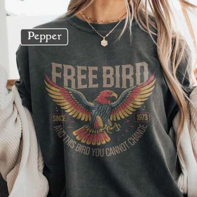 Vintage Eagle Shirt Retro Band Style Graphic Tee Classic Rock Inspired T-Shirt S Unisex Music Inspired Tee