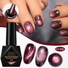 FOUR LILY 10ml 闪亮反光磁性凝胶指甲油，亮片猫眼指甲油凝胶，可卸除 UV LED 指甲油 - 彩色 - 查看 7