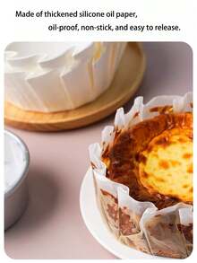 50张展开式烘焙纸垫，4/6/8英寸不粘硅胶涂层纸，适用于蛋糕模具、烤盘、烤箱、空气炸锅、厨房烘焙、烧烤、露营、派对、返校季等场合。 - 白色 - 查看 10