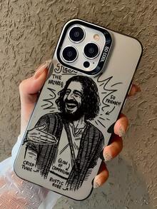 Funda de teléfono negra con diseño único y estético de Jesús, con botón independiente, resistente a caídas y antideslizante, compatible con iPhone 16 ProMax/16/16 Pro/16 Plus/15/15 ProMax/15 Pro/11/12/13/14 ProMax/11 Pro/11 ProMax/12 Pro/12 ProMax/13 Pro/13 ProMax/14 Pro/14 ProMax, diseño elegante y creativo - Multicolor - Ver 3