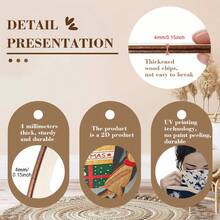 一套 2D 北欧风格几何木质长方形墙面装饰板，浅木色，镂空竖条纹和曲线设计，适用于现代简约客厅和卧室墙面装饰、玄关装饰、墙面艺术、个性化礼品、房间装饰、家居装饰（DIY 自粘） - 彩色 - 查看 8