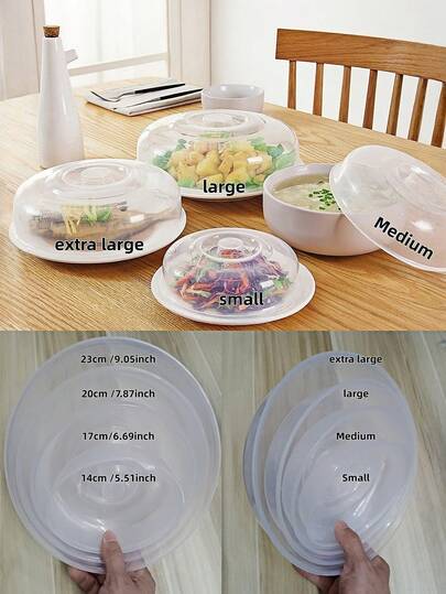 1/2/4/8 Pcs Thick Microwave Oven Lid And Food Cover - Universal Splash Guard, Suitable For Hot Rice, Dishes, Fruits | Microwave , Heat Preservation, Anti-Fly | Cooking Accessories, Suitable For Christmas, New Year, Festivals And Other Celebratory Occasions Kitchen Tools.