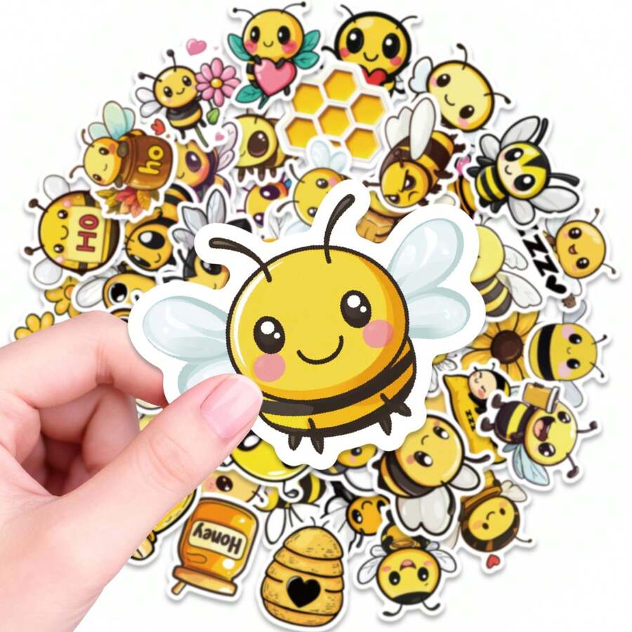 优雅正念格言贴纸系列 - 手写和印刷的“无反应，唯有意图”贴纸，适用于水瓶、计划本和个人文具。 - 彩色 - 查看 1