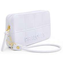 Women's Half-Moon Shoulder Bag Set (Crossbody) + Waterproof Rubberized Wallet - White - View 7