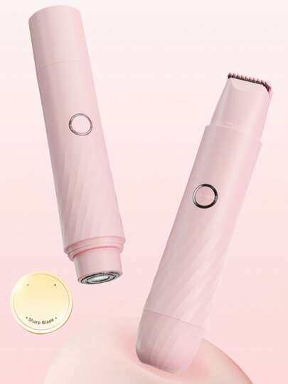 HYUNDAI 电动体毛修剪器 - 男士私密部位修剪器 - 女士比基尼线修剪器 - 干湿两用剃须刀及美容仪，可更换陶瓷刀片，USB充电底座，防水