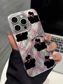 1个可爱格子图案美学设计羽毛激光防水防指纹防刮透明IMD软光顺滑手机壳，兼容 16 Pro Max/16/16 Pro/16 Plus/15/15 Pro Max/15 Pro/11/12/13/14 Pro Max/11 Pro Max/12 Pro/12 Pro Max/13 Pro/13 Pro Max/14 Pro/14 Pro Max，时尚创意 - 彩色 - 查看 5