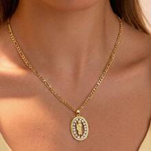 圣犹达吊坠项链（1件），宗教饰品，绝望者的守护圣人，信仰主题圣殿项链，完美的节日礼物，复活节/耶稣升天节/日常佩戴 - 金色 - 查看 3