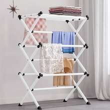 Expandable Foldable Clothes Drying Rack Indoor Laundry Drying Rack Towel Rack - A - Ver 1