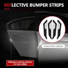 4PCS Car Door Edge Guard Stickers Thickened Scratch-Resistant Waterproof Door Protectors Multi-Functional Luminous Warning Stickers For Fender Bumper For Most Vehicles White - White - View 4